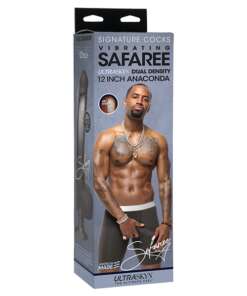 Signature Cocks ULTRASKYN 12" Cock Vibrating w/ Vac-U-Lock Suction Cup- Safaree Samuels Anaconda