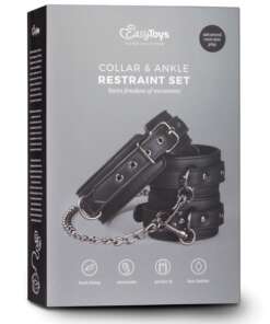 Easy Toys Faux Leather Collar w/Anklecuff - Black