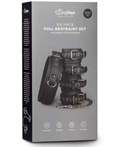 Easy Toys Fetish Set w/Collar, Ankle & Wrist Cuffs - Black