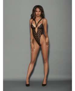 Euphoria Halter Teddiette w/Hose Black O/S