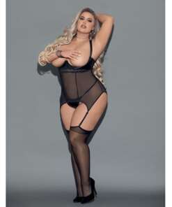 Euphoria Cupless Bustier w/Hose Black QN