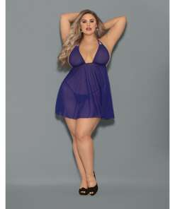 Euphoria Sheer Babydoll Midnight Purple QN