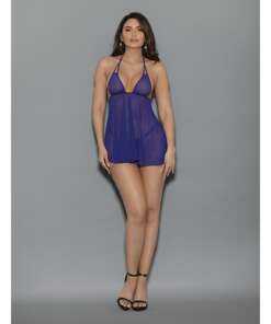 Euphoria Sheer Babydoll Midnight Purple O/S