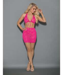Euphoria Reversible Top and Skirt Set Neon PInk O/S