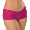 Open Crotch Patterned Boyshort Fuchsia O/S