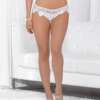 Guipure Lace & Mesh Cotton Lined Thong White SM
