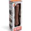 Powercocks 8" Girthy Realistic Vibrator - Dark Brown