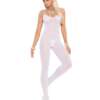 Opaque Bodystocking w/Spaghetti Straps & Open Crotch White O/S