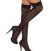 Sheer Thigh Highs Black O/S