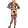 Fishnet Thigh High w/Satin Bow Black O/S