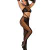 Vivace Crochet Bodystocking w/Gloves Black O/S