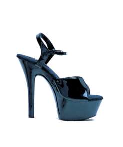 Ellie Shoes Juliet 6" Pump w/2" Platform Black Six