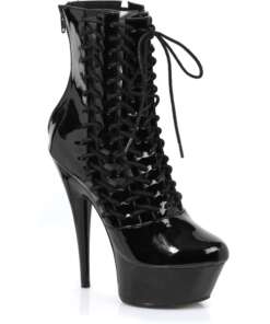 Ellie Shoes Milla 6" Heel Ankle Boots w/Inner Zipper Black Ten