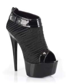 Ellie Shoes Somi 6" Pointed Steletto Heel w/2" Platform Black Eight