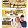 Custom Happy Birthday Banner - Gold/Black