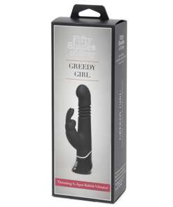 Fifty Shades of Grey Greedy Girl Rechargeable Thrusting G Spot Rabbit Vibrator - Black