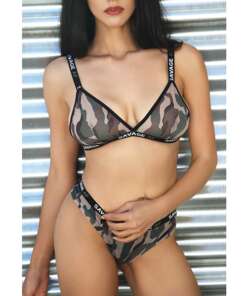 Vibes SAVAGE AF  Bralette & Cheeky Panty Camouflage QN