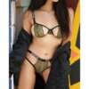 Vibes Savage AF Cutout Bra, Caged Panty Olive L/XL