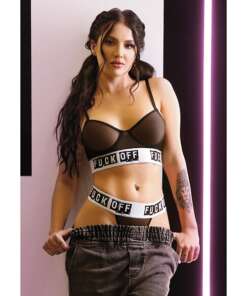 Vibes Fuck Off Mesh Bra & Thong Black M/L