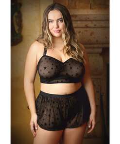 Curve Nova Star Halter Top & Shorts Black 1X/2X