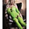 Sheer Fantasy Stargazing Cold Shoulder Bodystocking Neon Green O/S