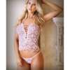 Tease Harper Lace Up Cami & Panty Pink L/XL
