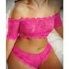 Vixen Hypnotized Lace Crop & Panty Ultra Pink QN