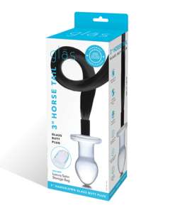 Glas 3" Horse Tail Glass Butt Plug - Clear