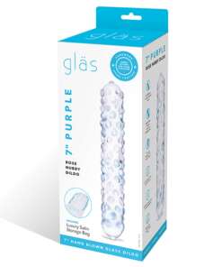 Glas Purple Rose Nubby Glass Dildo