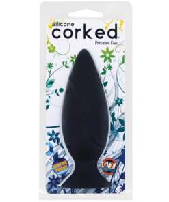 Corked Butt Plug  Medium - Charcoal