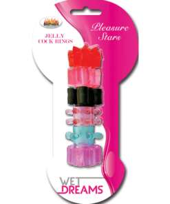 Wet Dreams Pleasure Stars Jelly Cock Rings (6 Pack)