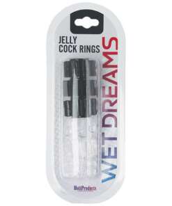 Hung Pleasure Stars Jelly Cock Rings - Black/Clear