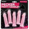 Bachelorette Party Pecker Party Candles - Pink Pack of 5