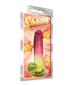 Shades Jelly TPR Gradient Dong Large - Pink/Yellow