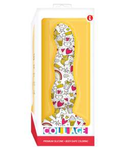 Collage Cupcakes & Unicorns Curvy Silicone Dildo