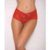 Lace & Pearl Boyshort w/Satin Bow Accents Red S/M