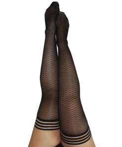 Kix'ies Beth Ann Honeycomb Thigh High Black C
