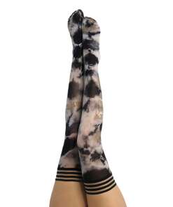 Kix'ies Mackenzie Tie Die Thigh High Black/Tan B