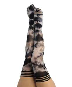 Kix'ies Mackenzie Tie Die Thigh High Black/Tan C