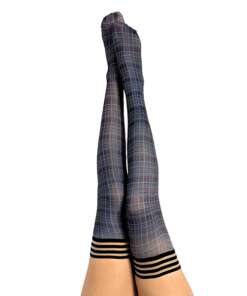Kix'ies Debbie Plaid Thigh Highs Blue A
