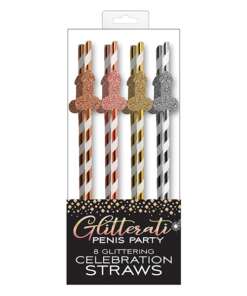Glitterati Penis Party Straws - Pack of 8