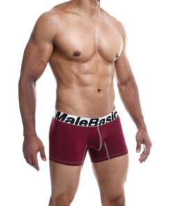 Male Basics Performance Boxer Burgundy LG