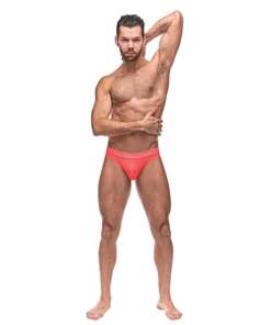 Semi Sheer Embossed Swirl Moonshine Coral L/XL