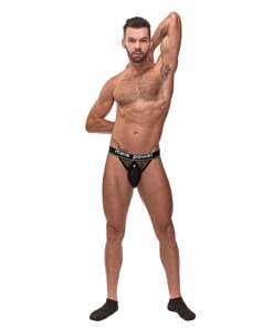 Cock Pit Fishnet Cock Ring Jock Black L/XL