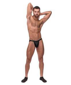 Cage Matte Strappy Ring Jock Black L/XL