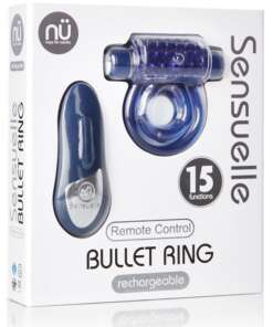 Nu Sensuelle Remote Control Rechargeable Bullet Ring - Blue
