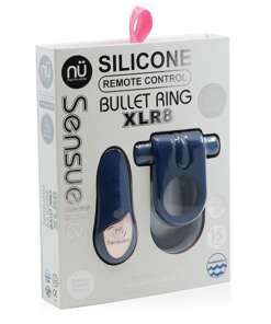 Nu Sensuelle Silicone Remote Control XLR8 Turbo Boost Bullet Ring - Navy