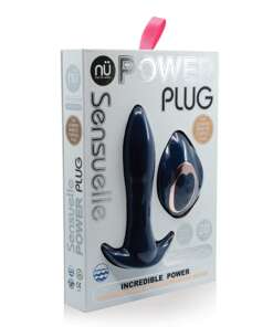 Nu Sensuelle Power Plug 20 Function Remote Control Butt Plug - Navy Blue