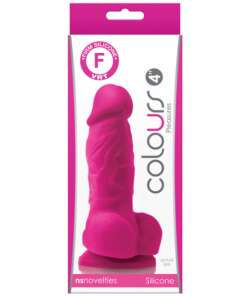 Colours Pleasures 4" Dong w/Balls & Suction Cup - Pink