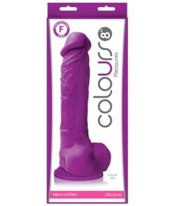 Colours Pleasures 8" Dildo w/Suction Cup - Purple